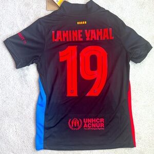 Barcelona away soccer jersey 24/25 lamine yamal Champions League patches small